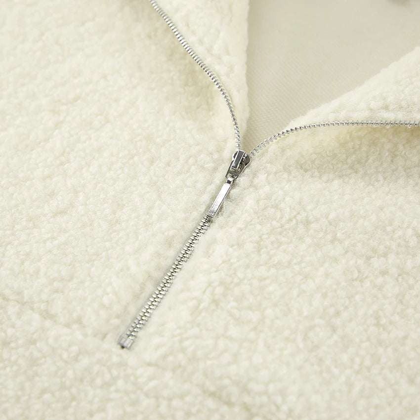 Abuuula's Autumn Beige Warm Fleece Zipper