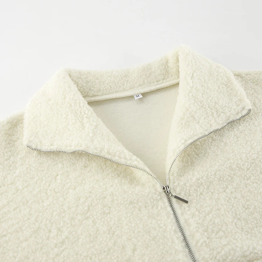 Abuuula's Autumn Beige Warm Fleece Zipper